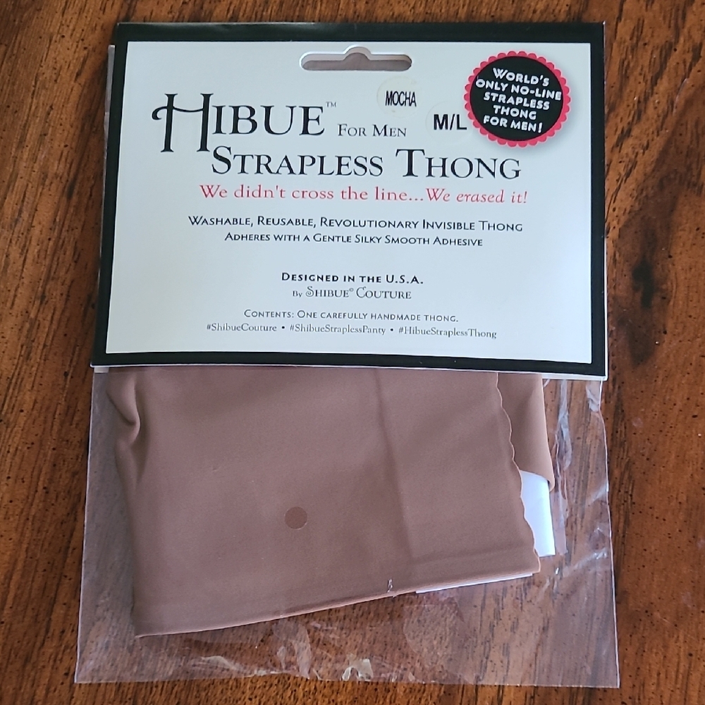 Men's Strapless Thongs M/L MOCHA NWT